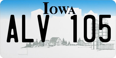 IA license plate ALV105