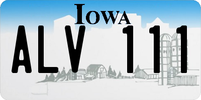 IA license plate ALV111