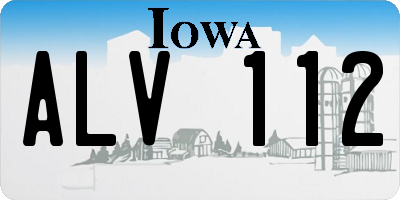 IA license plate ALV112