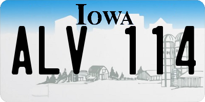 IA license plate ALV114