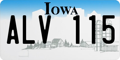 IA license plate ALV115