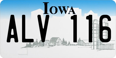 IA license plate ALV116