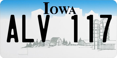 IA license plate ALV117