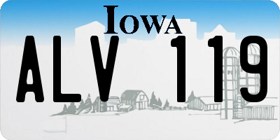 IA license plate ALV119