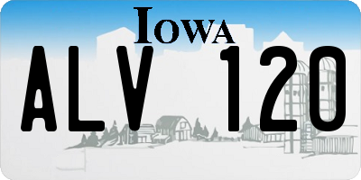 IA license plate ALV120