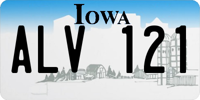 IA license plate ALV121