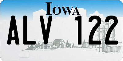 IA license plate ALV122