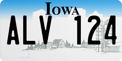 IA license plate ALV124
