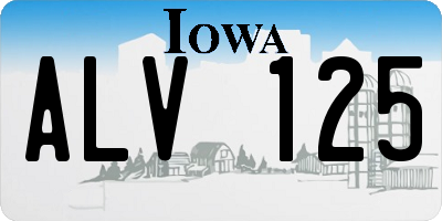IA license plate ALV125