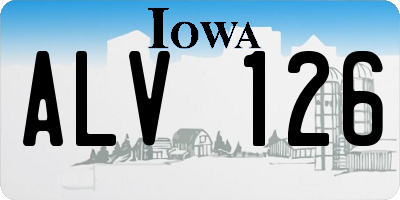 IA license plate ALV126