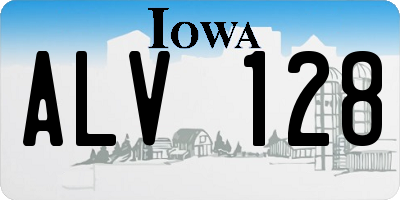 IA license plate ALV128