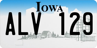 IA license plate ALV129