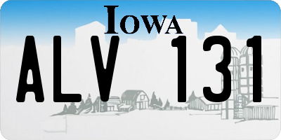 IA license plate ALV131