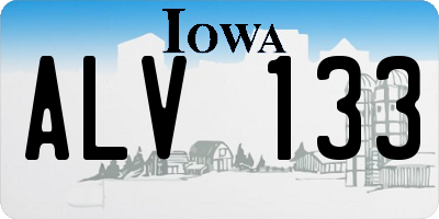 IA license plate ALV133