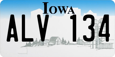 IA license plate ALV134
