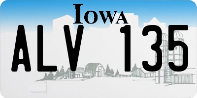 IA license plate ALV135
