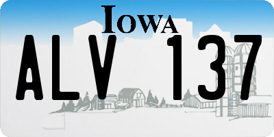 IA license plate ALV137