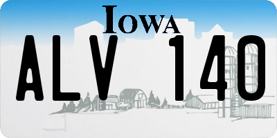 IA license plate ALV140