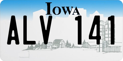 IA license plate ALV141