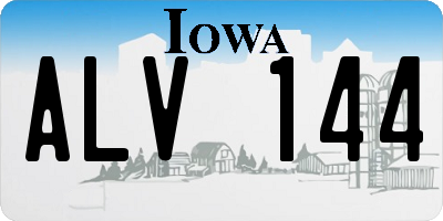 IA license plate ALV144