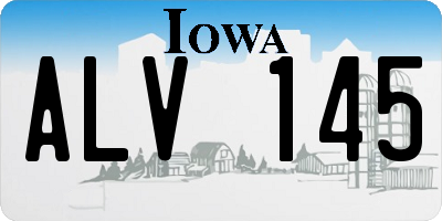 IA license plate ALV145