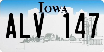 IA license plate ALV147