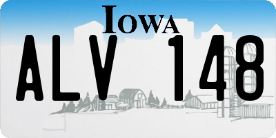 IA license plate ALV148