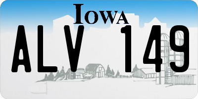 IA license plate ALV149