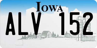 IA license plate ALV152