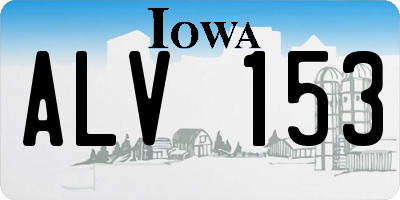 IA license plate ALV153