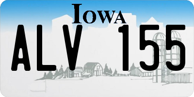 IA license plate ALV155