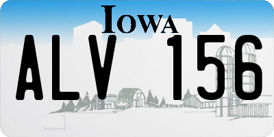 IA license plate ALV156