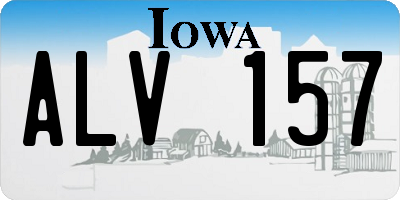 IA license plate ALV157
