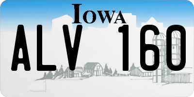 IA license plate ALV160