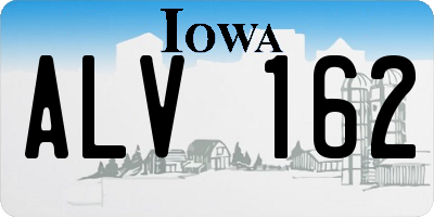 IA license plate ALV162
