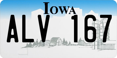 IA license plate ALV167