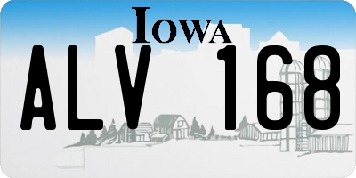 IA license plate ALV168