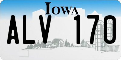 IA license plate ALV170
