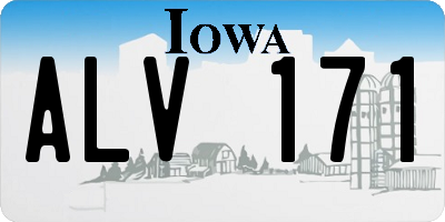 IA license plate ALV171