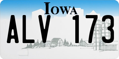 IA license plate ALV173