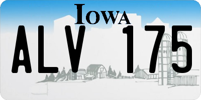 IA license plate ALV175