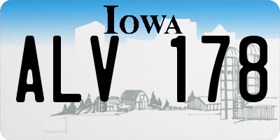 IA license plate ALV178
