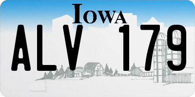 IA license plate ALV179