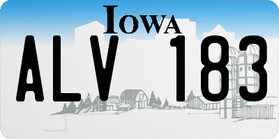 IA license plate ALV183