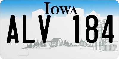 IA license plate ALV184