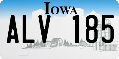IA license plate ALV185