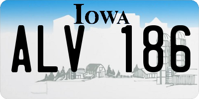 IA license plate ALV186