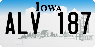 IA license plate ALV187
