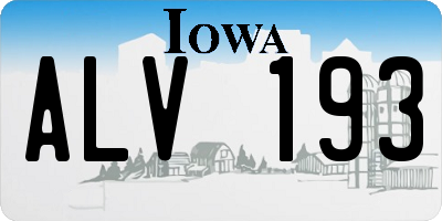 IA license plate ALV193