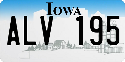 IA license plate ALV195